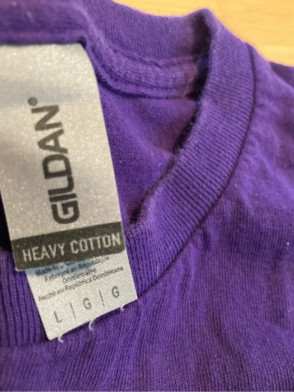 Gildan Purple Tee with Blue Les Paul Guitar Graphic